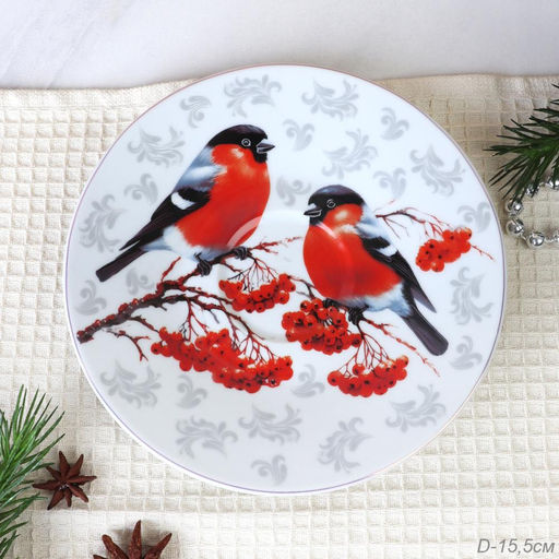 Блюдце 15,5 см / LY-2502 /уп 72/ Снегири