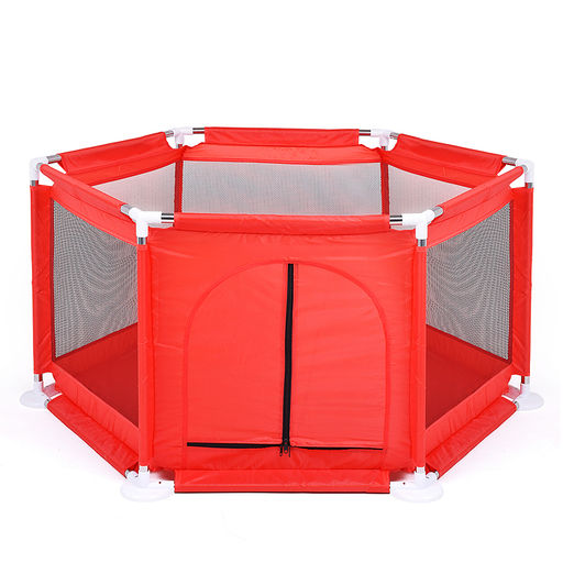 Манеж детский  шестигранный (113*130*65) цвет красный