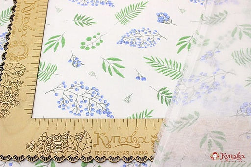 Муслин двухслойный Лесные веточки, ш.1.35м, хлопок-100%, 100гр/м.кв - Купава фото 5