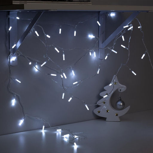 Гирлянда Нить 5 м с насадками Хрусталики, IP20, прозрачная нить, 50 LED, свечение белое, 8 режимов, 220 В - Luazon lighting фото 4