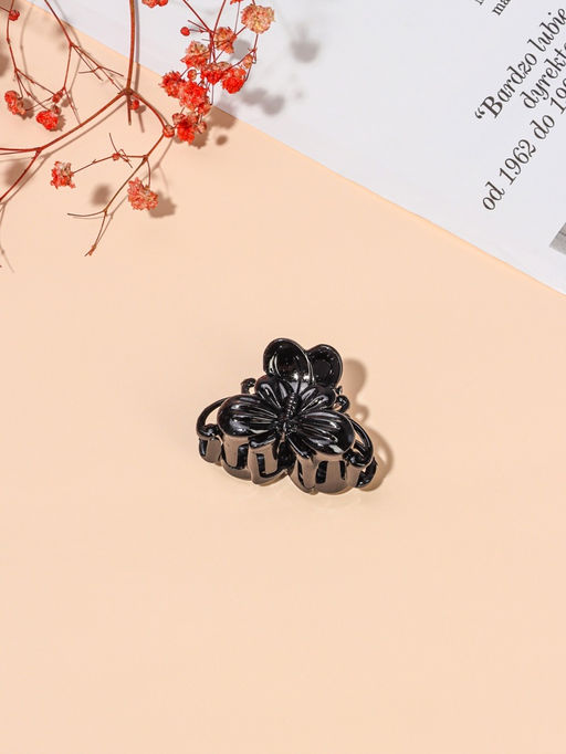 Цена за 24 шт. Крабик для волос «Глянец», бабочка, 4 см, чёрный