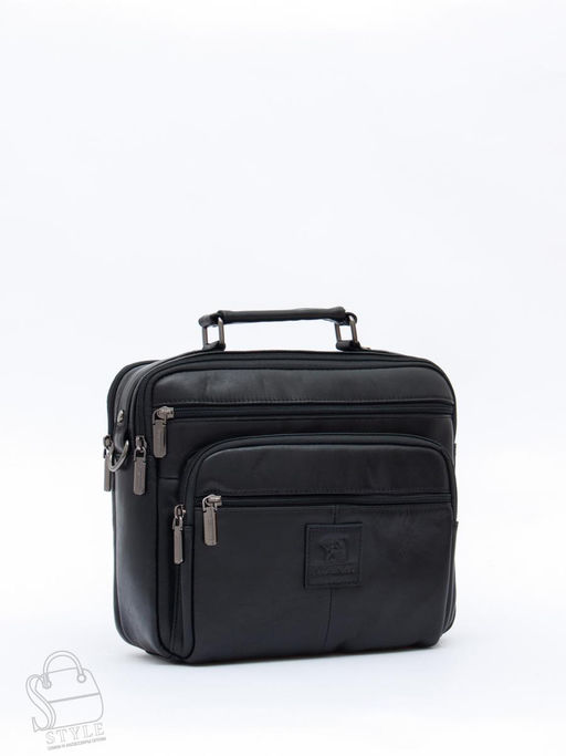 Сумка мужская кожаная 608M black Fuzhiniao