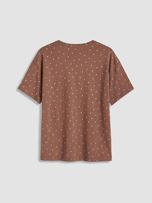 Bisiklet Yaka Desenli Kad?n Pijama ?st