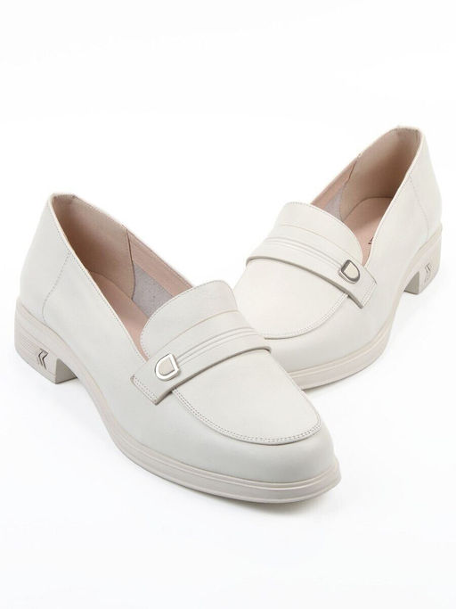 03-DEB2-3 MILK Лоферы женские (натуральная кожа)