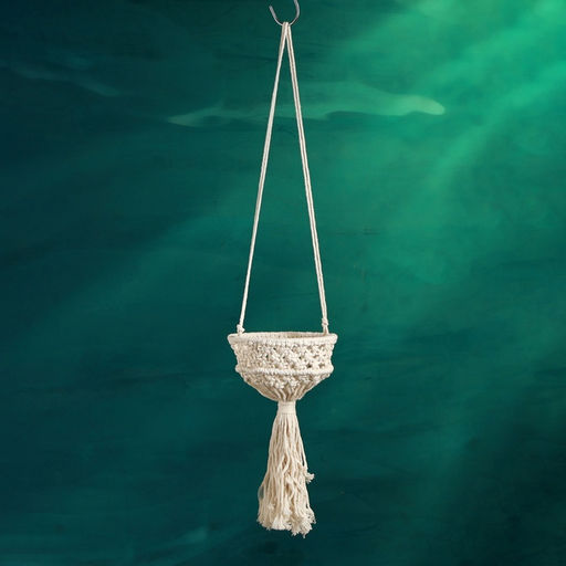 Подвес для кашпо - макраме «Луна», 15×15×12 см, текстиль, бежевый