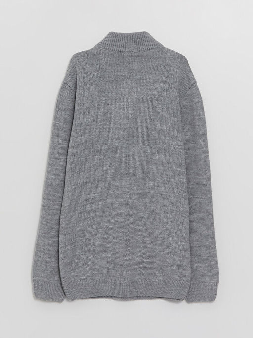 Dik Yaka Basic Uzun Kollu Erkek ?ocuk Triko Kazak - Waikiki фото 3