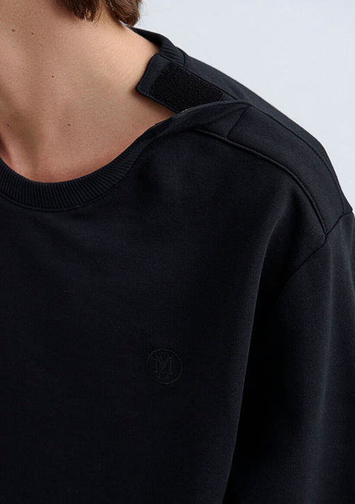 Muhur Logo Nak?sl? Siyah Erkek Sweatshirt - Mavi фото 5