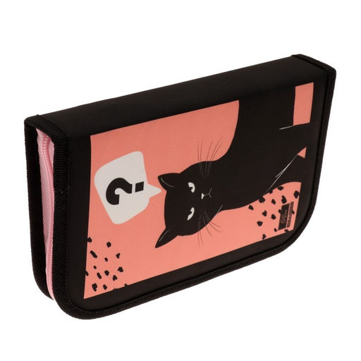 Пенал школьный, 1 секция, 13×21×4 см «Кот»