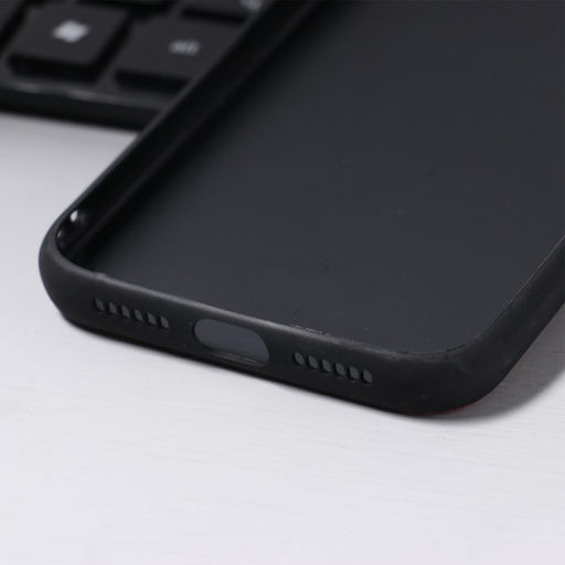 Чехол Luazon для iPhone 11, с отсеком под карты, текстиль+кожзам, красный