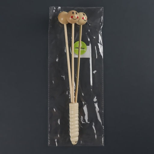 Массажёр антицеллюлитный, 32.5×7 см, 3 шара, деревянный