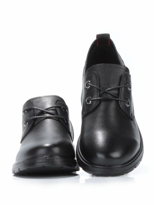 03-5077 BLACK Полуботинки женские (натуральная кожа)