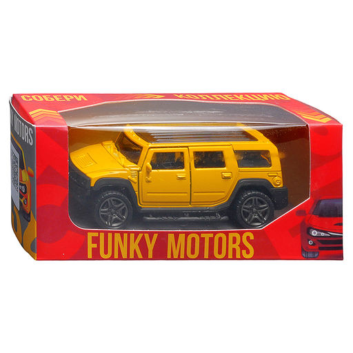 Жёлтая инерционная машинка die-cast , 1:32, с люком