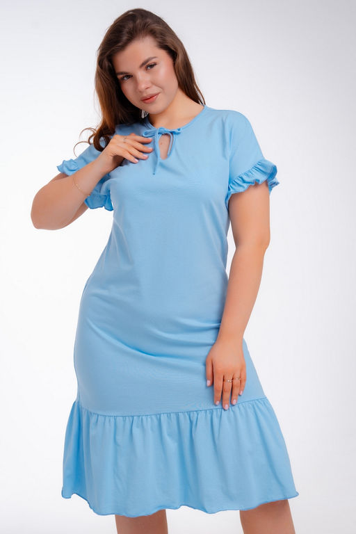 Платье женское из кулирки Чейси 2 голубой - Амадэль фото 16
