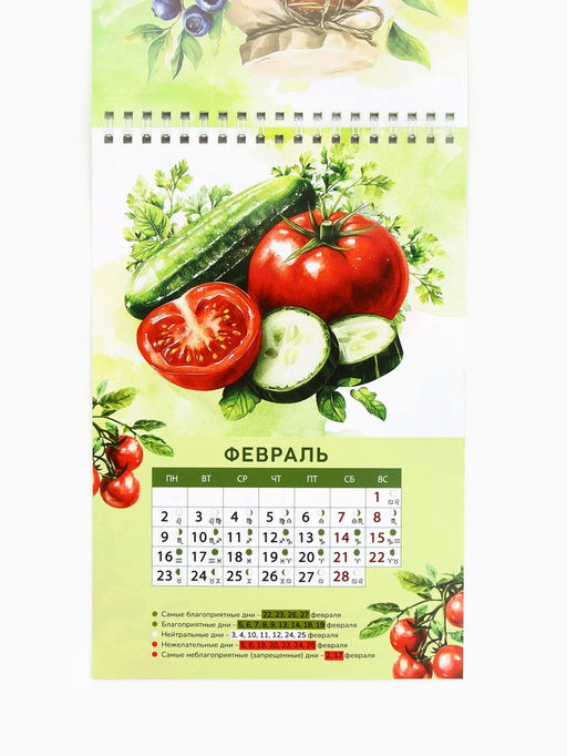 Цена за 2 шт. Календарь 2026 на пружине без ригеля «Лунный садово-огородный»