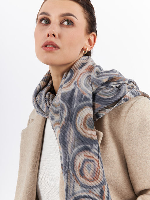 Большой, мягкий, тонкий и очень нежный двусторонний палантин с рисунком - Tantino фото 6