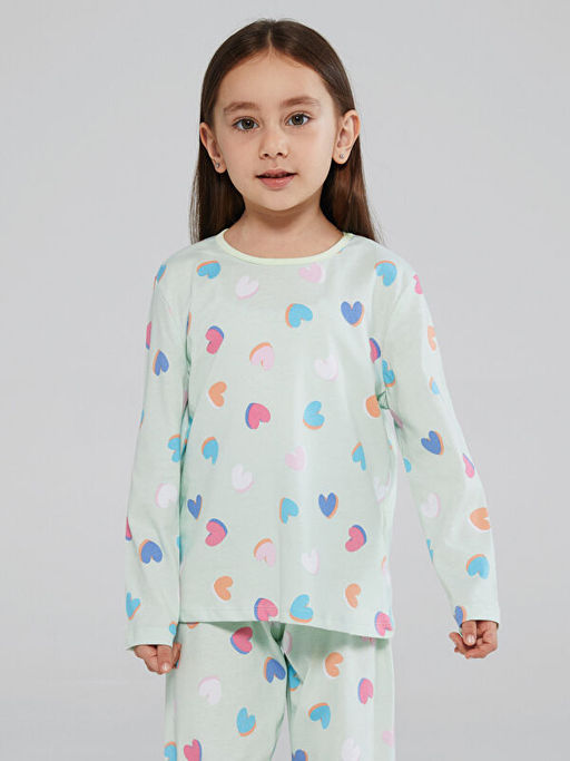 Bisiklet Yaka K?z ?ocuk Pijama Tak?m