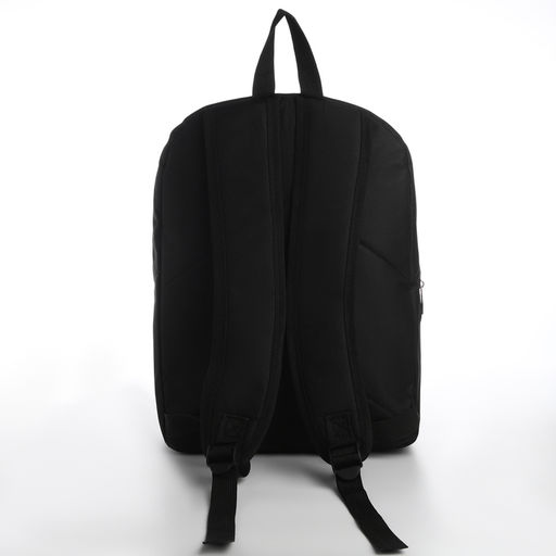 Рюкзак текстильный с карманом кожзам, 38х29х11 см, черный - Nazamok фото 8