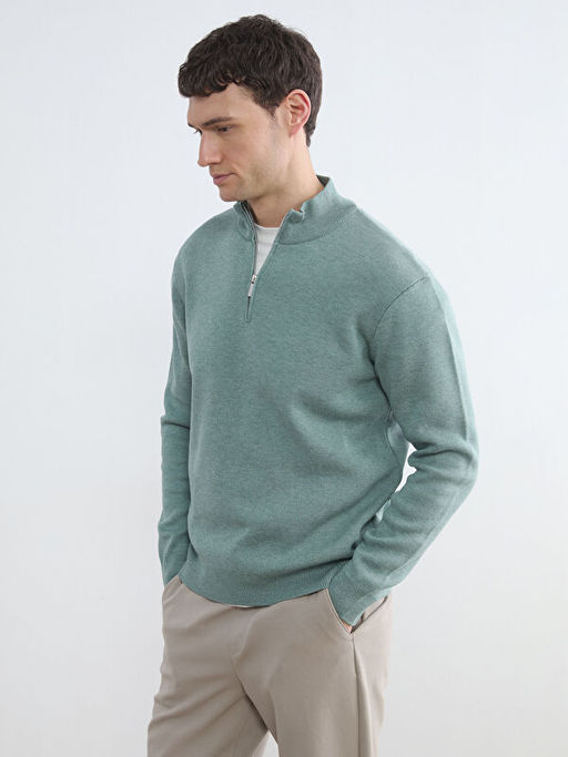 Dik Yaka Erkek Triko Kazak