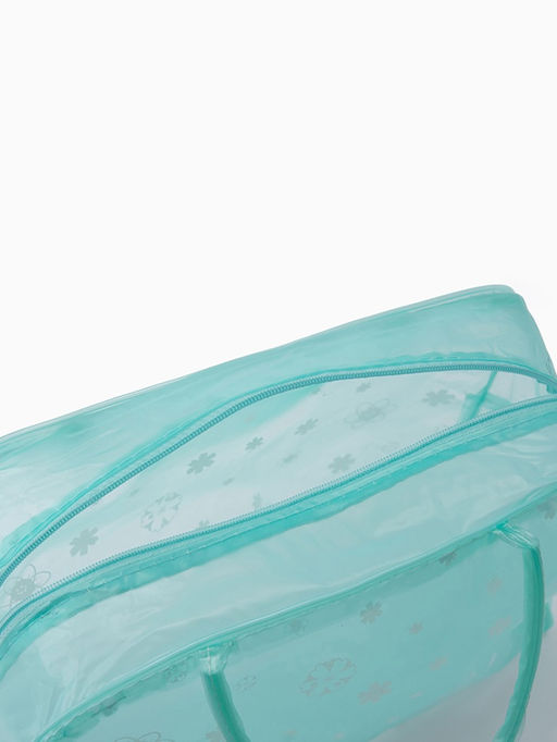 Косметичка-сумка на молнии для бассейна, с ручками, с принтом, зелёная