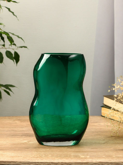 Ваза «Шерил», 27×16 см, стекло, зелёная