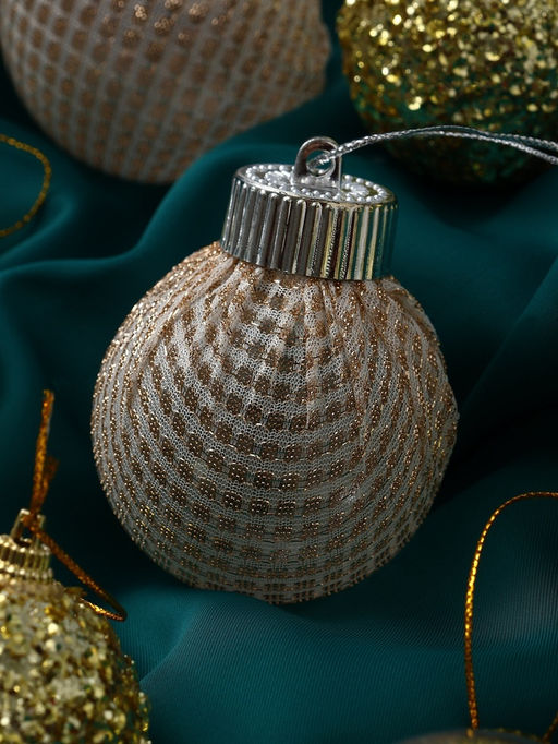 Ёлочные игрушки Капризы зимы, шары новогодние, d=6 см, 9 шт. золото - Зимнее волшебство фото 10