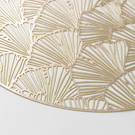 Набор салфеток сервировочных на стол Доляна Веер, d=38 см, 4 шт, цвет золотой  фото 3