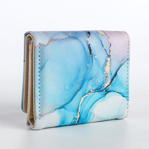 Кошелёк женский на кнопке, 10×1.5×8 см, с принтом, сиреневый