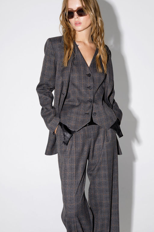 Жилет Pirs 4756 серо-бежевая клетка  фото 3