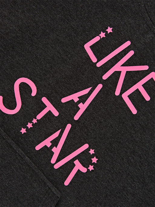 Лонгслив с принтом для девочки UD 3873 черный меланж - Mini maxi фото 3