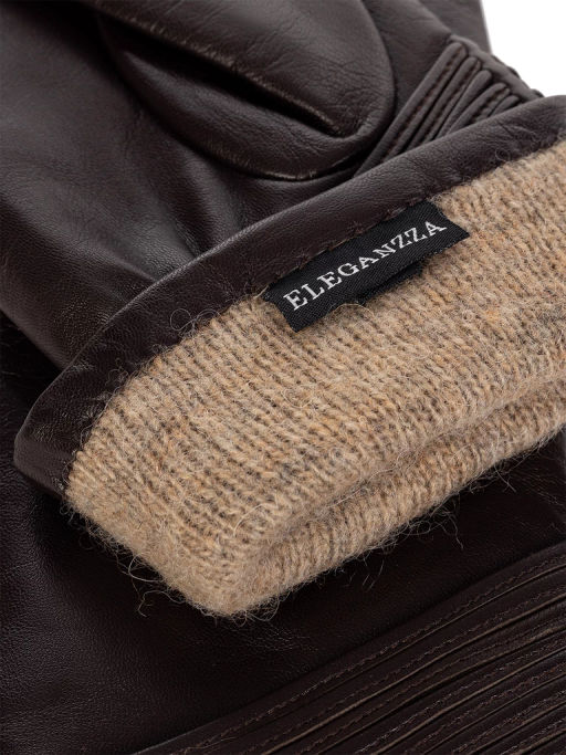 Перчатки женские 100% ш IS595 d.brown - Eleganzza фото 3