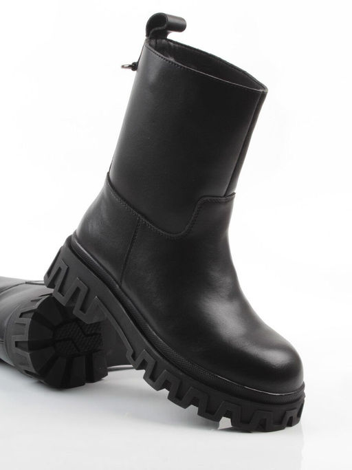 04-PAT148-1Z BLACK Ботинки зимние женские (натуральная кожа, 100% шерсть)
