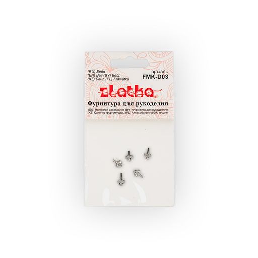 Zlatka Бейл FMK-D03 4 x 8 мм 5 х 5 шт 01 под серебро - Preciosa фото 3