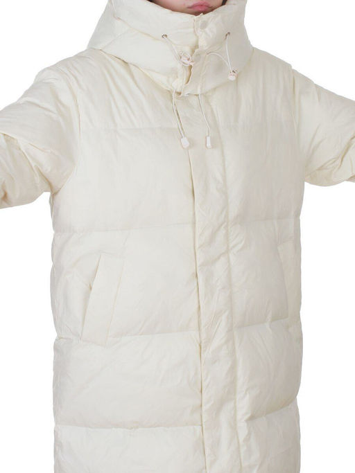 3063 MILK WHITE Пальто пуховое женское оверсайз (утиный пух)