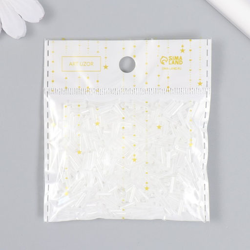 Стеклярус размер 6 мм «Белая устрица», 20 г