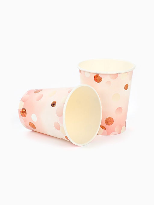 Цена за 2 шт. Стакан бумажный одноразовый «Розовая дымка», 250 мл, 6 шт