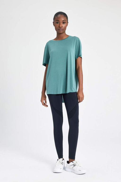 DeFactoFit Oversize-футболка премиум-класса для спортсменов с круглым вырезом и короткими рукавами  фото 5