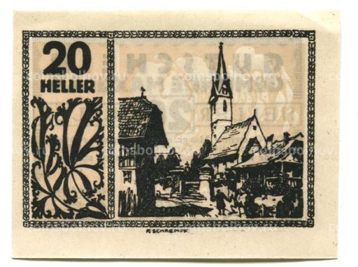 20 геллеров 1920 года Австрия Нотгельд  Максглан