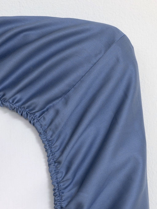 Простыня на резинке 1.5-спальная «Этель» Blue lake, 160×200+25 см, мако-сатин