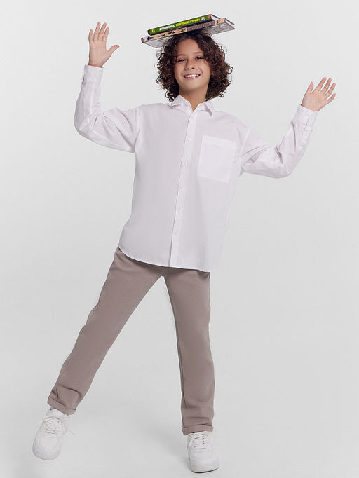 Брюки для мальчиков в коричневом цвете