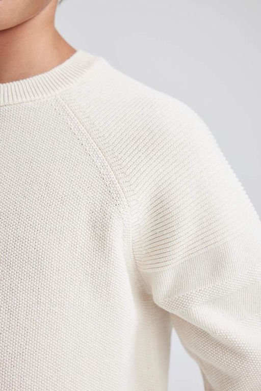 Хлопковый свитер с круглым вырезом для мальчика - Defacto фото 5