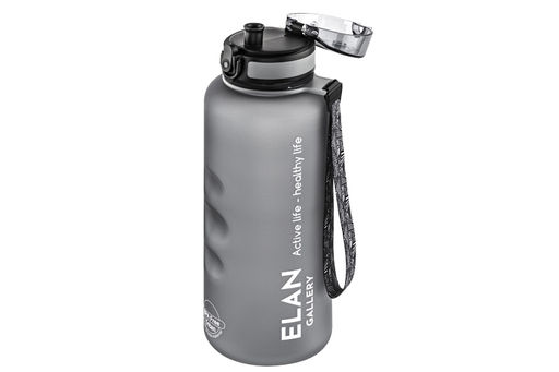 Бутылка для воды 1,5 л 10*10*28,5 см "Style Matte" с углублениями д/пальцев серая