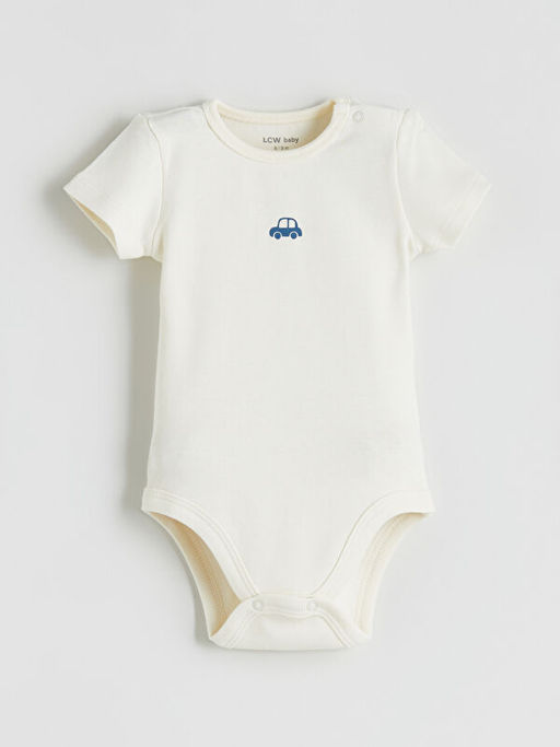Bask?l? Erkek Bebek ??t??tl? Bodysuit 3l?