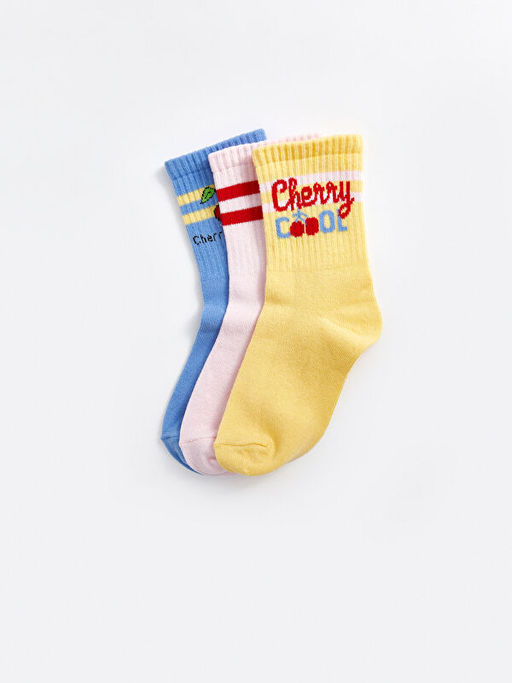 Desenli K?z ?ocuk Soket ?orap 3l? - Waikiki фото 2