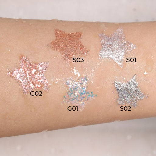 FOCALLURE Тени для век жидкие с глиттером Glittering Liquid Eyeshadow тон S01, 1,5 г  фото 5