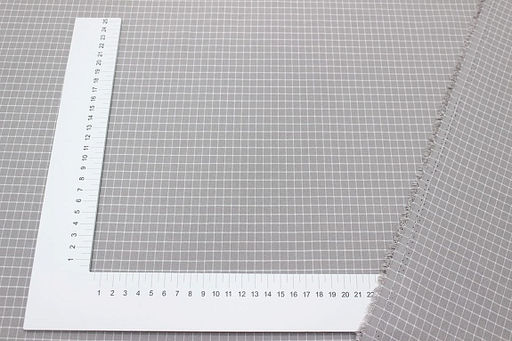 Пестрядь Средняя клетка на серо-кофейном, ш.1.4м, хлопок-95%, п/э-5%, 140гр/м.кв - Купава фото 4