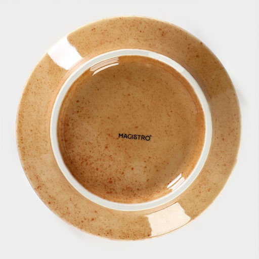 Тарелка глубокая Magistro Stone, d=18 см, фарфор, бежевая