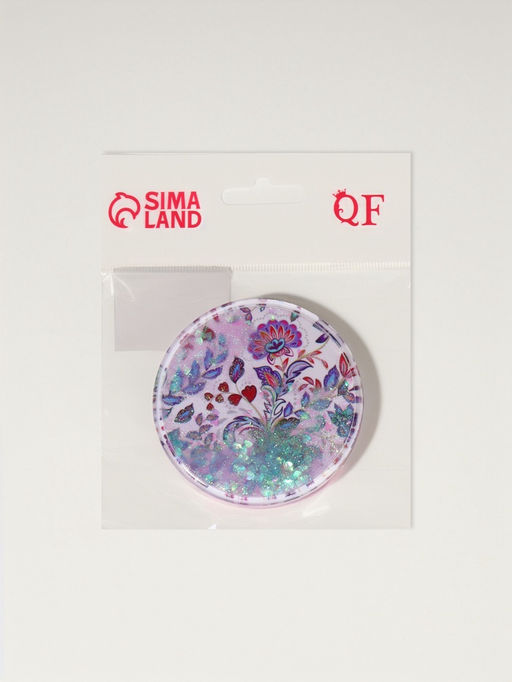 Цена за 2 шт. Зеркало складное Цветы, d=7.2 см, с увеличением х2, сиреневое - Qf фото 6
