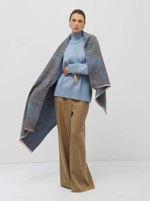 В составе шерсть и кашемир! теплый двусторонний палантин - Tantino фото 2