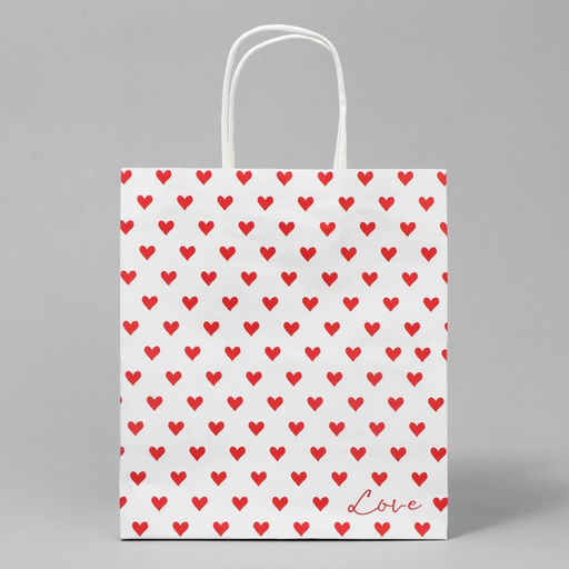 Пакет крафтовый Сердца, 22 х 25 х 12 см - Дарите счастье фото 2
