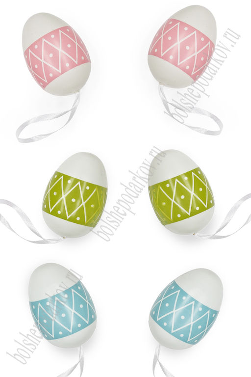 Пасхальный декор 3,5*5,5 см Яйца (6 шт) SF-7474, ассорти №3